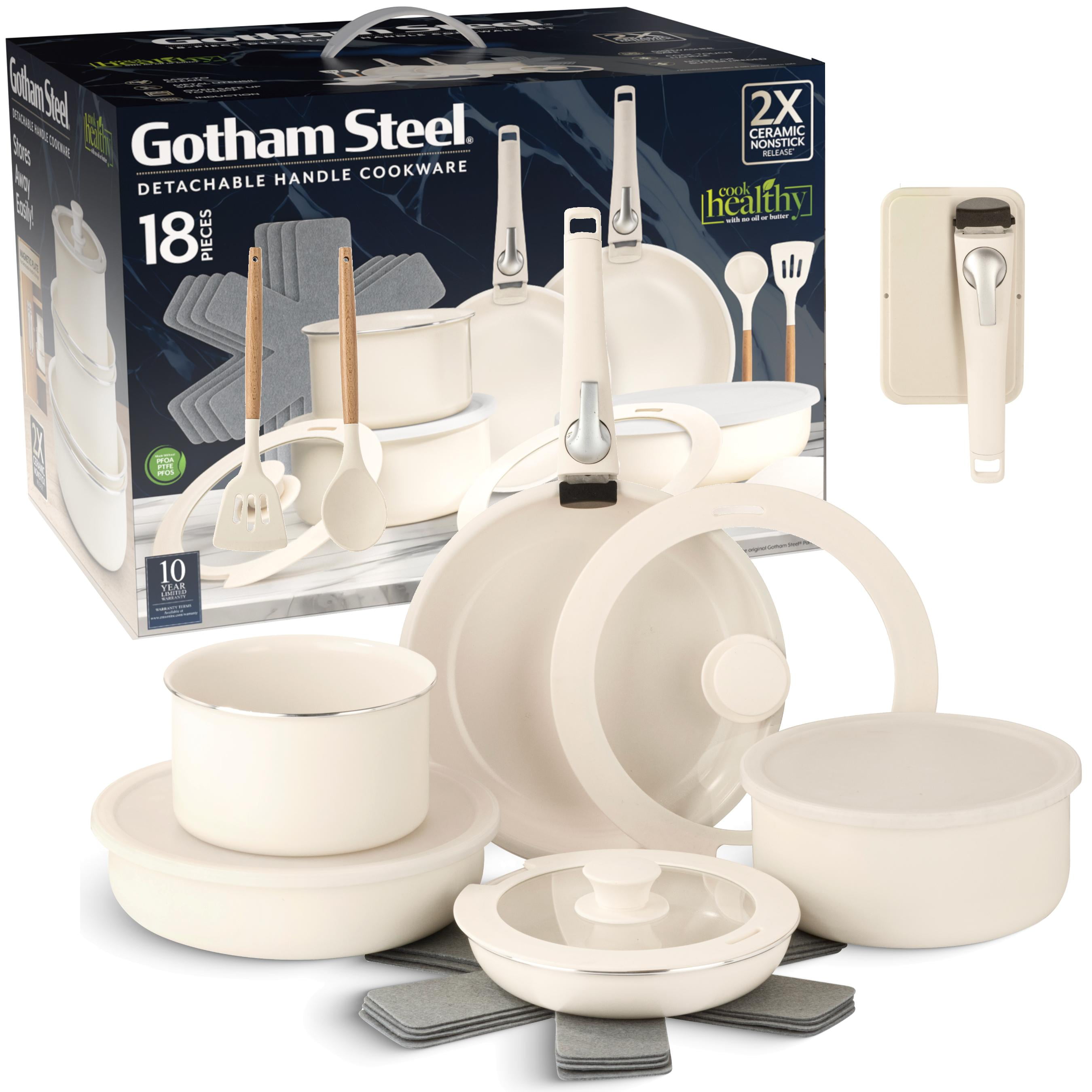 18 Piece Nonstick Aluminum Cookware and Kitchen Set